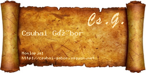 Csuhai Gábor névjegykártya