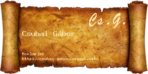 Csuhai Gábor névjegykártya